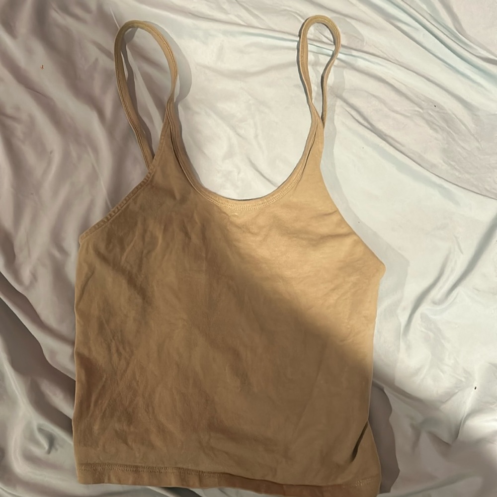Green cropped American eagle tank